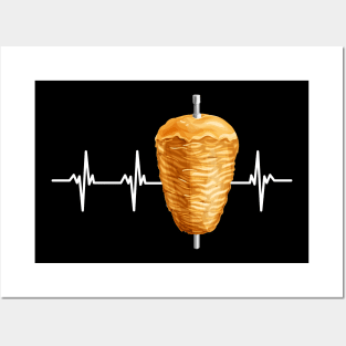 Kebab Turkish Food Heartbeat Pulse Posters and Art